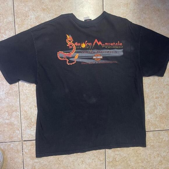 Vintage Harley Davidson Smoky Mountain Wanted Riders‎ Graphic T-Shirt - Picture 2 of 2
